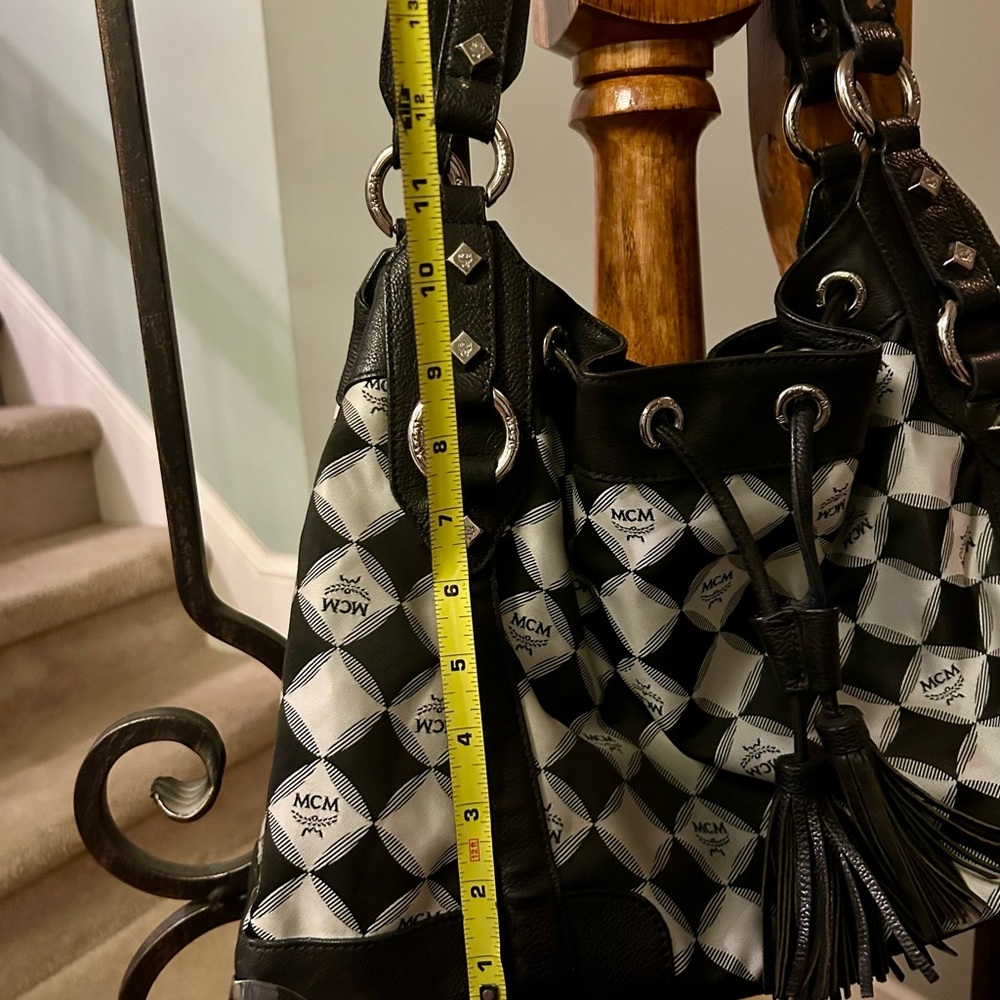 MCM Black and White Checkered Shoulder Bag - Picture 14 of 15